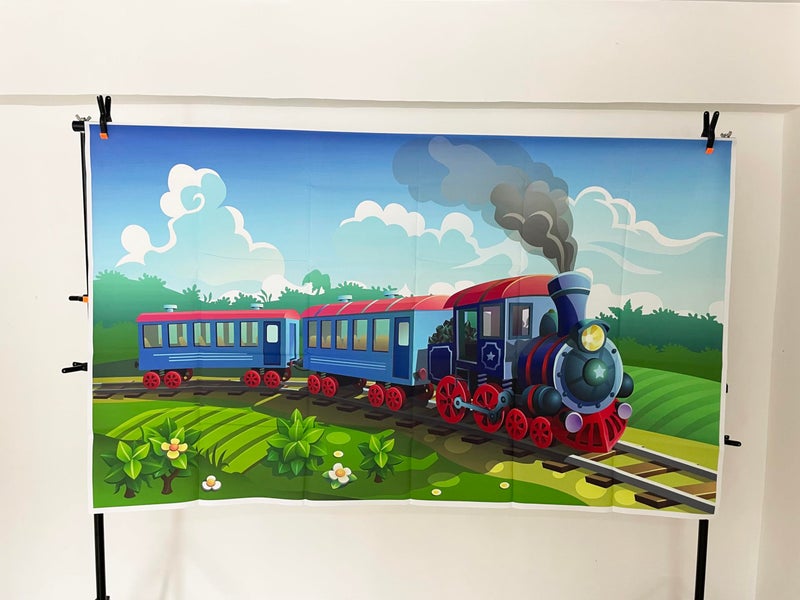 GYA 7x5ft Stream Train Party Theme Backdrop for Photography Christams Train Background Children Birthday Party Adventure Family Kids Portrait Gathering Photography - Image 3